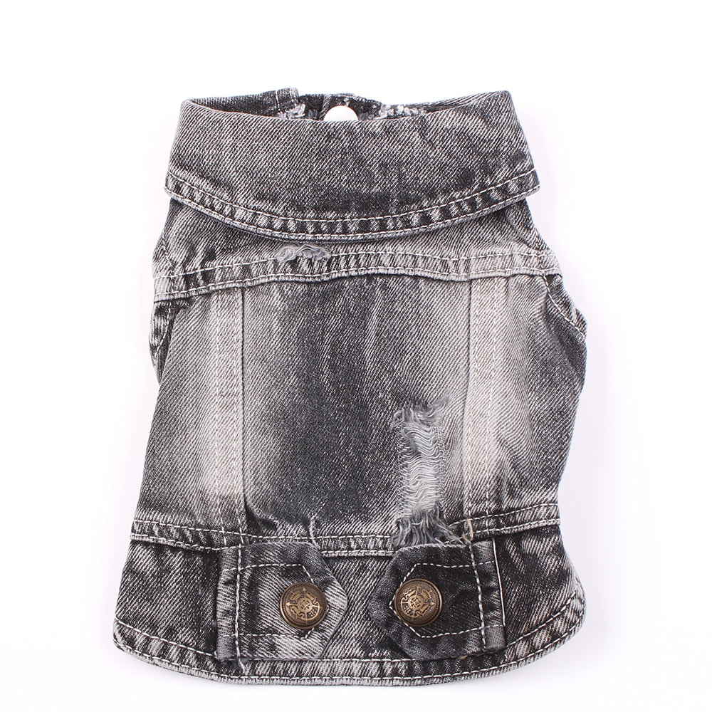 Black Denim Style Jean Jacket For Dog