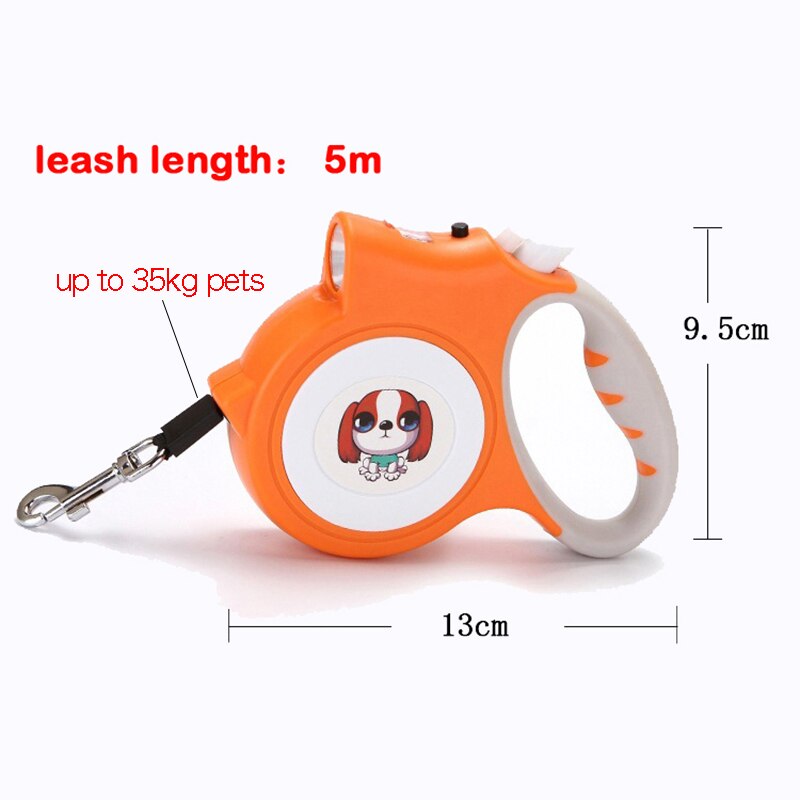 Retractable Dog Leash with LED Flashlight