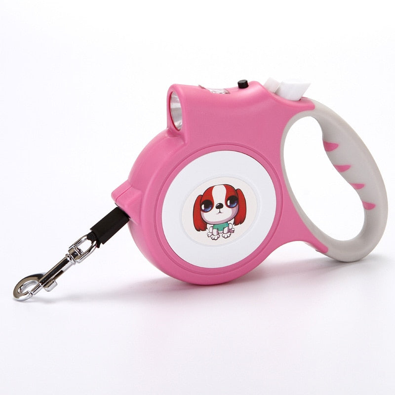 Retractable Dog Leash with LED Flashlight