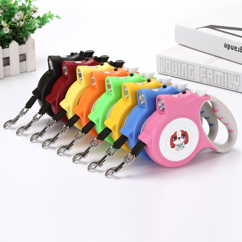 Retractable Dog Leash with LED Flashlight