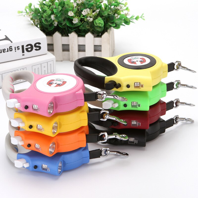 Retractable Dog Leash with LED Flashlight
