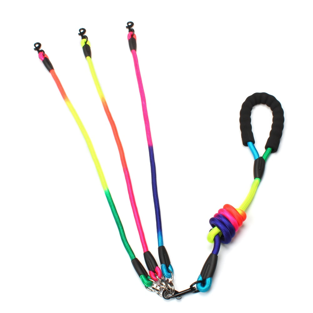 New Rainbow Multi Dog Leash