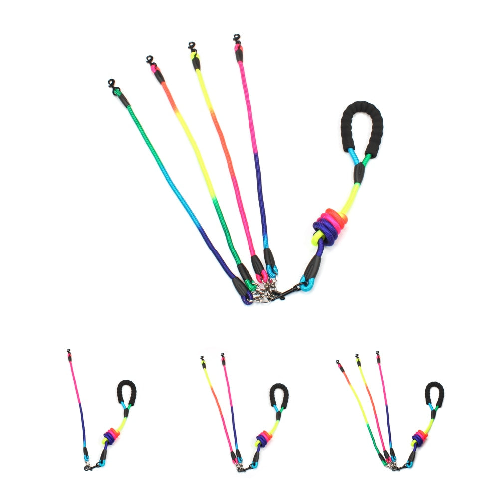 New Rainbow Multi Dog Leash