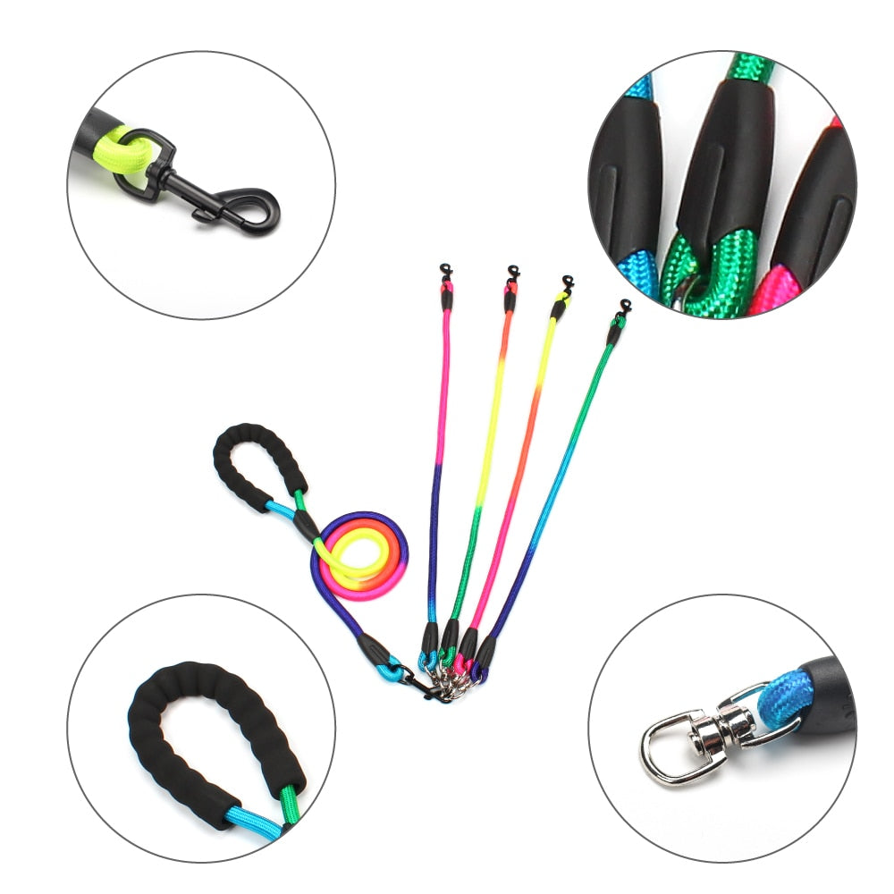 New Rainbow Multi Dog Leash