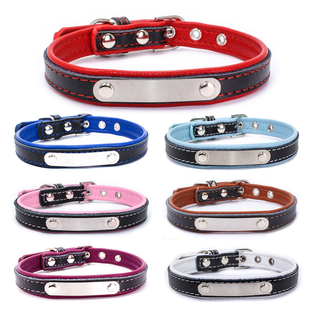 Color Leather Pet Collar