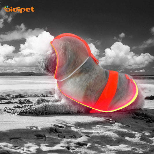 LED Pet Raincoat with Safety Light Strip