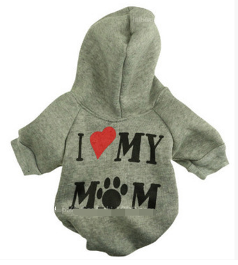 Fleece Printed I Love My Mom Pet Sweater