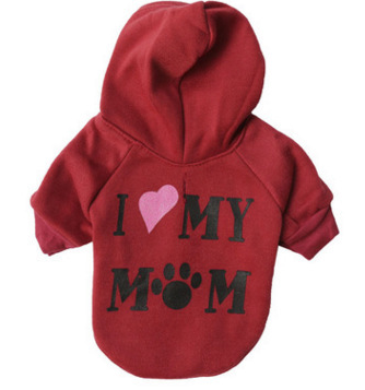Fleece Printed I Love My Mom Pet Sweater