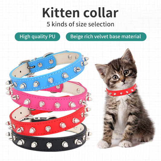 Leather Studded Pet Collar