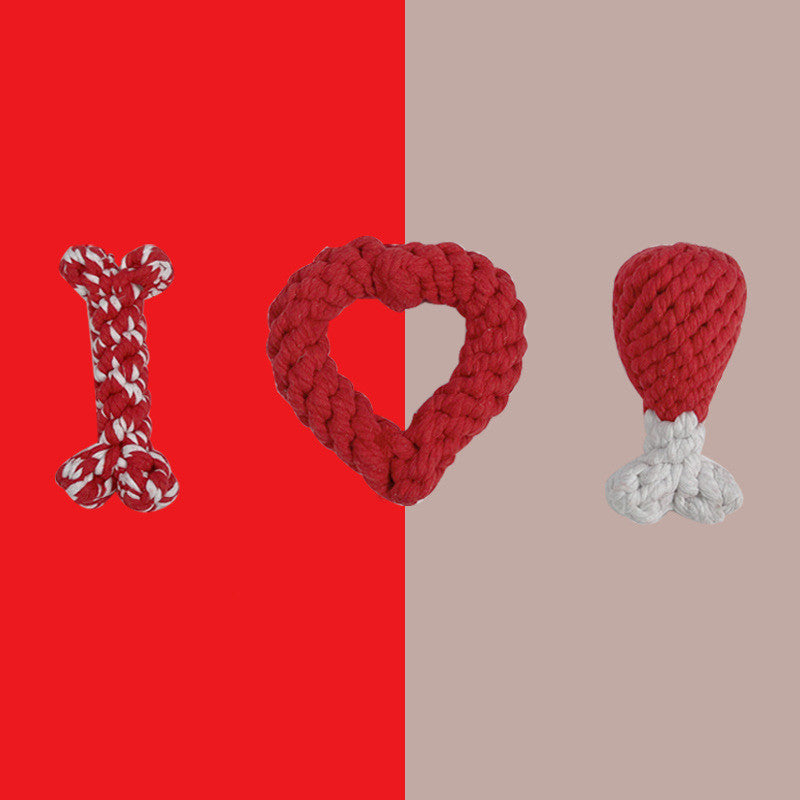 Woven Heart Shaped Knot Rope Toy(s)