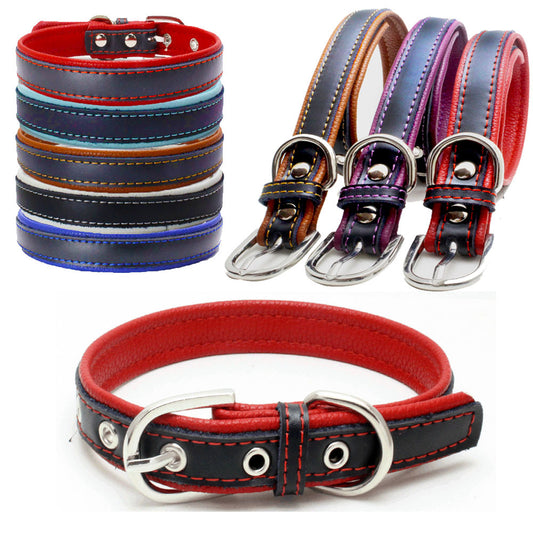 Color Leather Pet Collar
