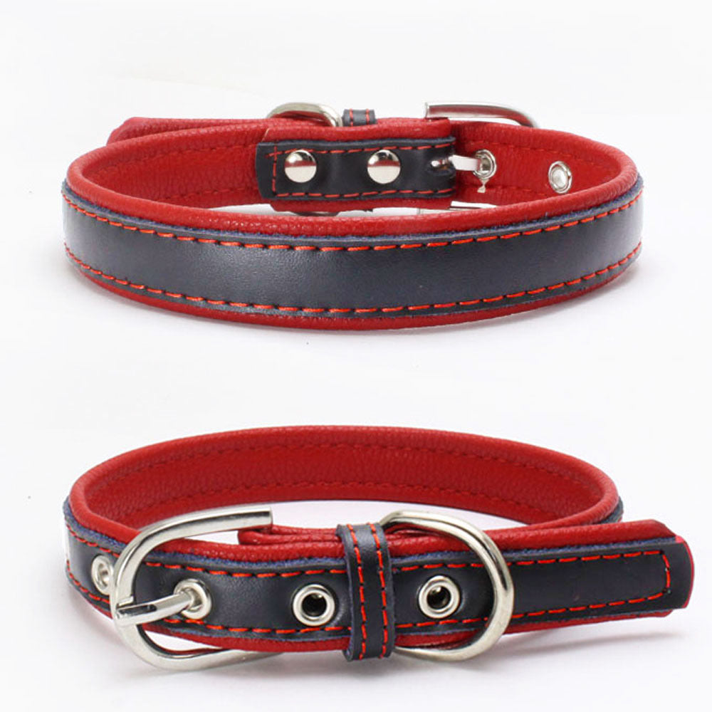 Color Leather Pet Collar