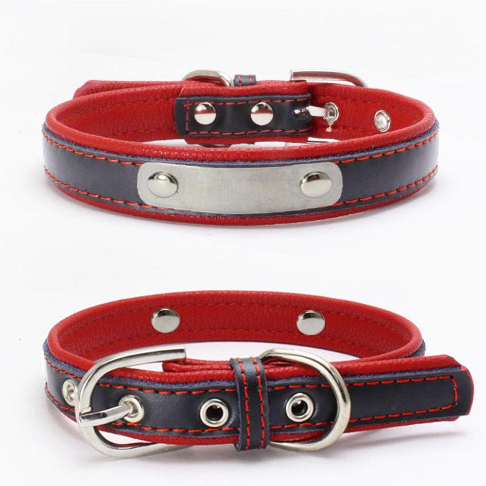 Color Leather Pet Collar