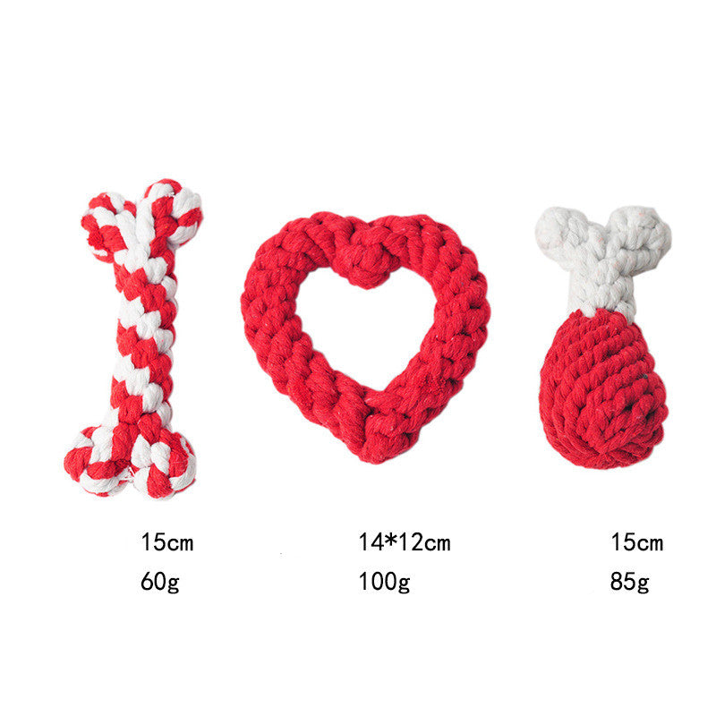 Woven Heart Shaped Knot Rope Toy(s)