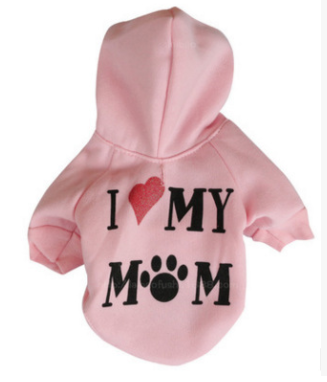Fleece Printed I Love My Mom Pet Sweater