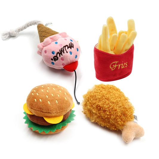 Plush Fast Food Dog Toy
