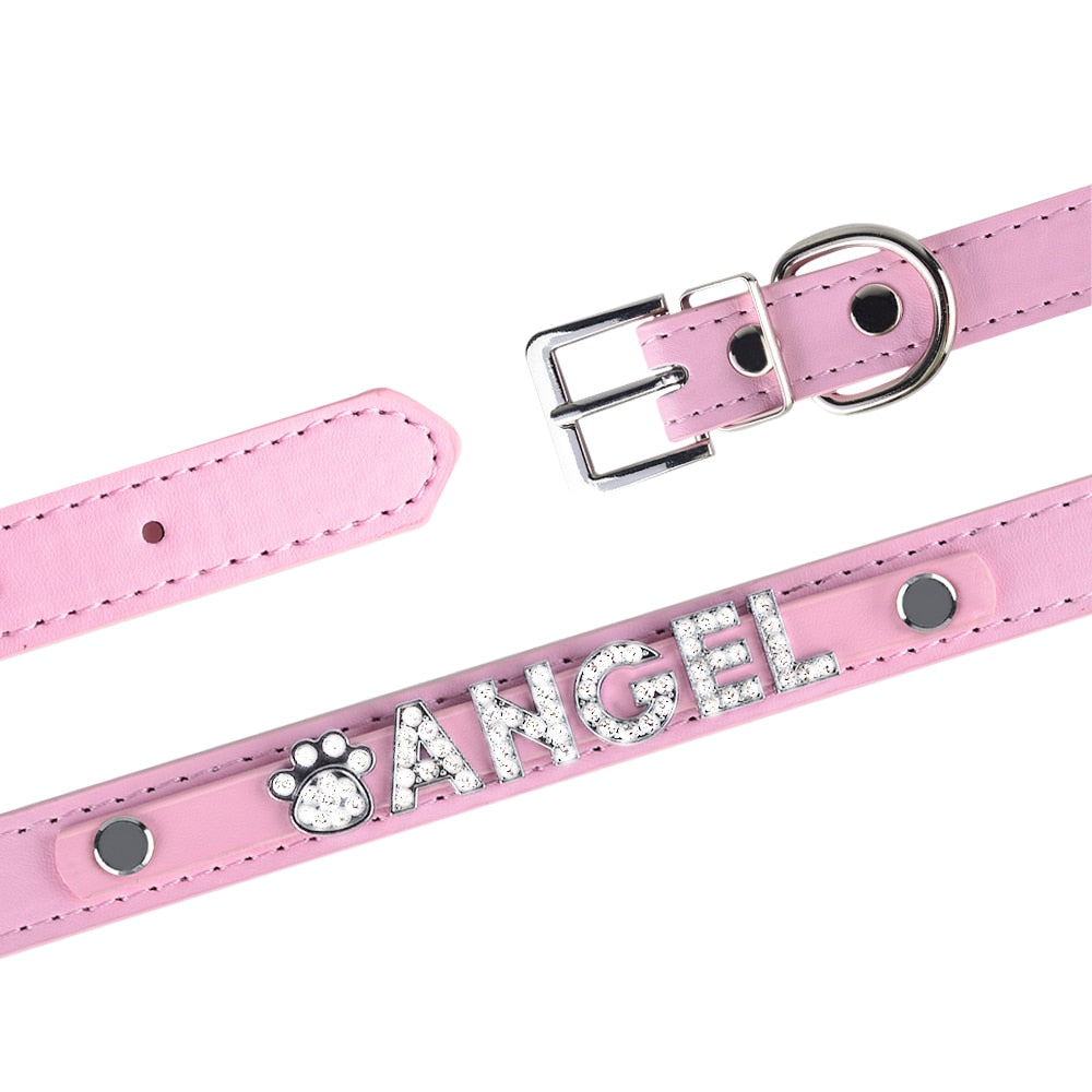 Personalized Rhinestone Dog Collar