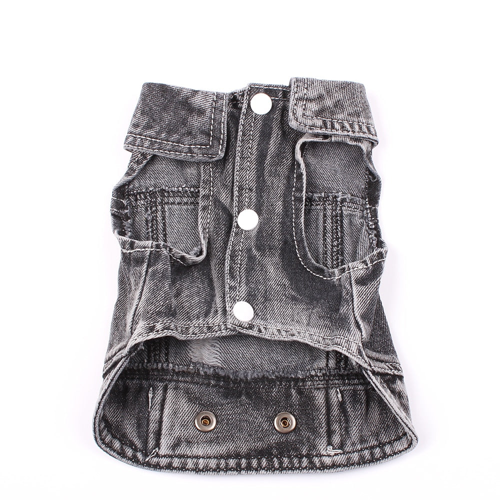 Black Denim Style Jean Jacket For Dog