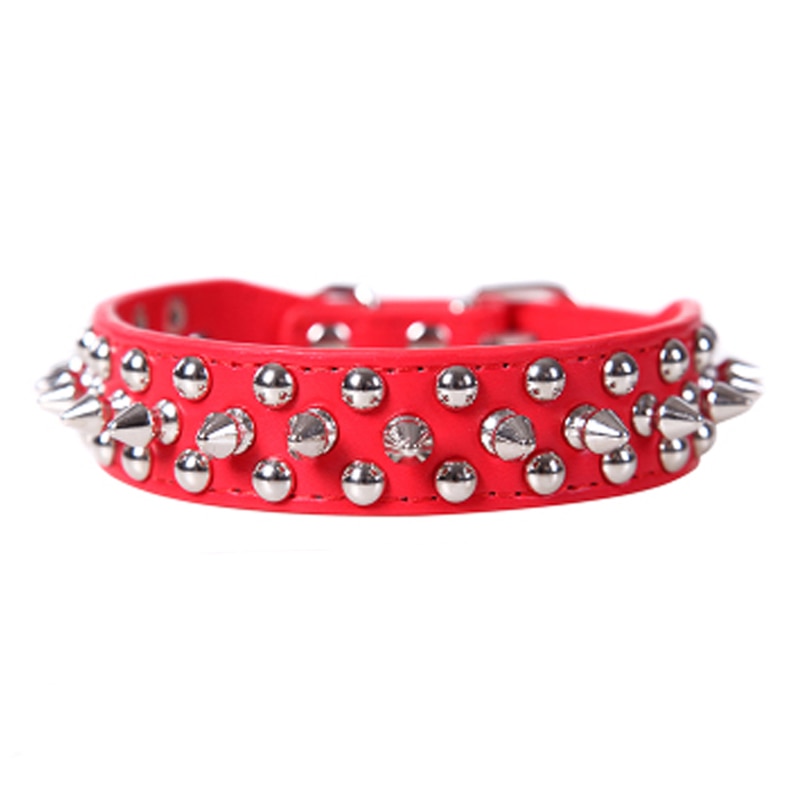 Adjustable Spiked Leather Pet Collar