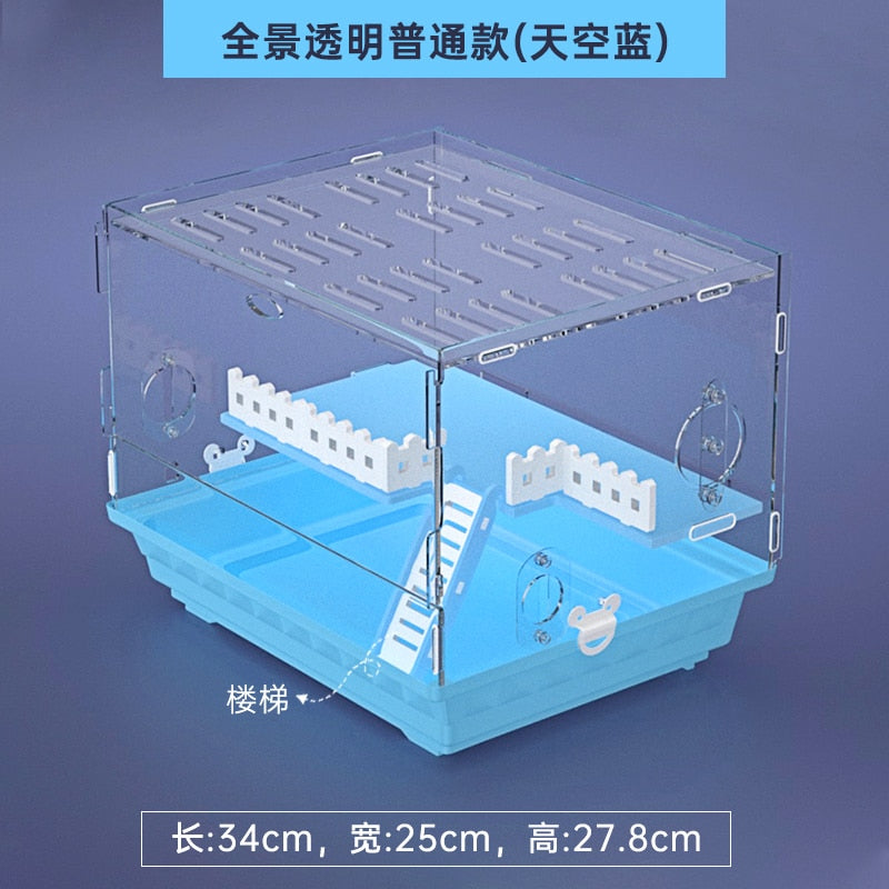 Transparent Multi-level Hamster Cage w/wo Toys