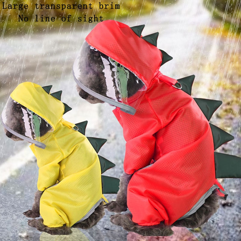 Reflective Solid/Print Dog Rain Coat