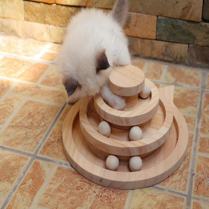 Wooden Interactive Cat Toy