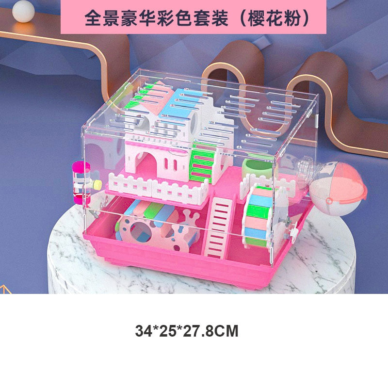 Transparent Multi-level Hamster Cage w/wo Toys