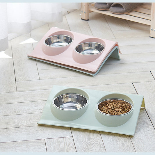 Stainless Steel Double Pet Food Bowl
