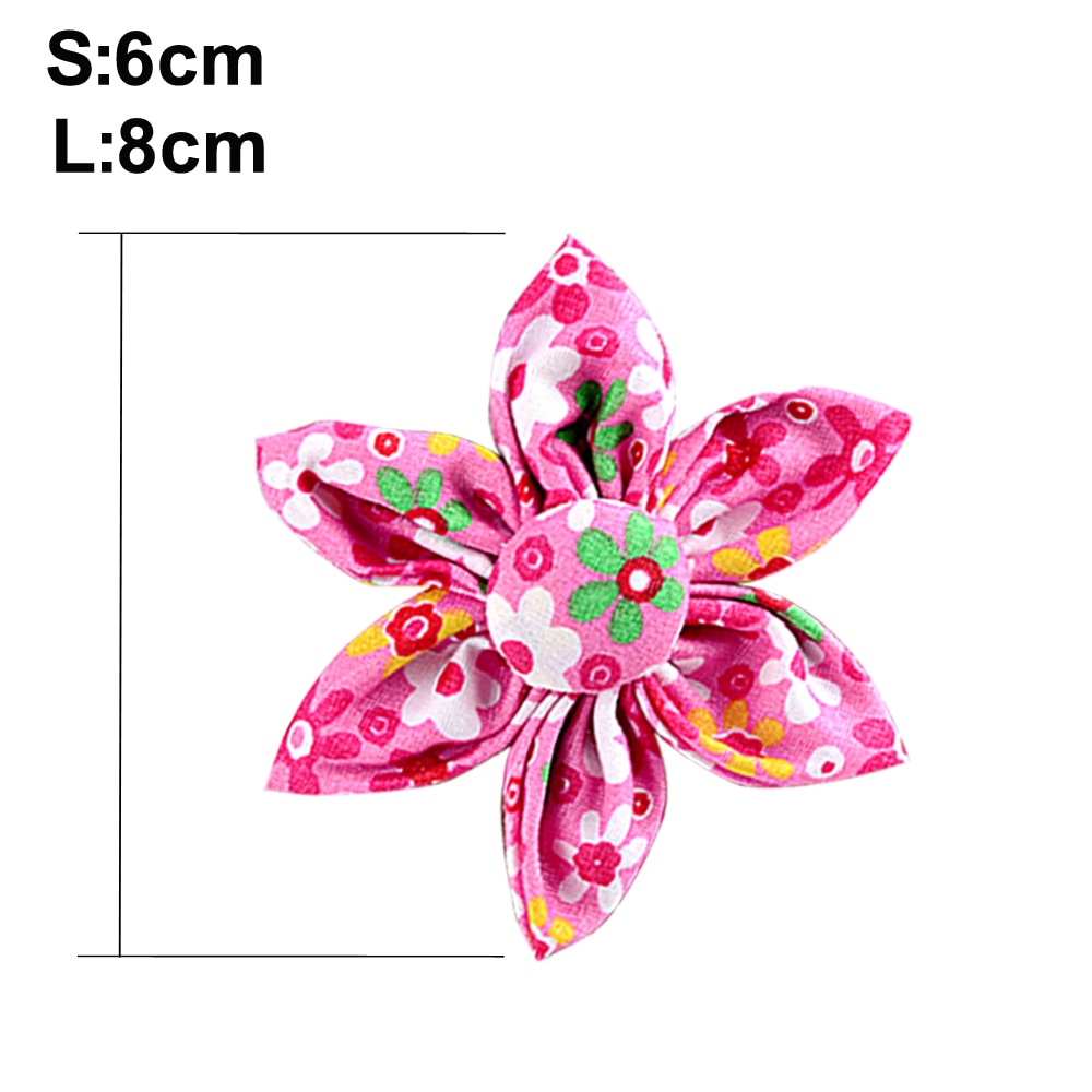 Personalized Pet Collar With Flower and Metal Buckle