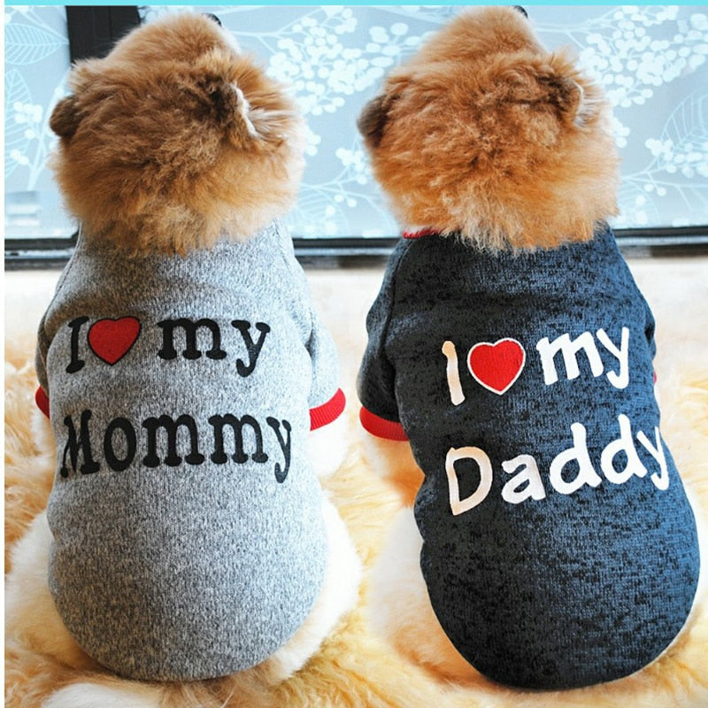 I LOVE MY MOMMY - I LOVE MY DADDY Pet Shirt