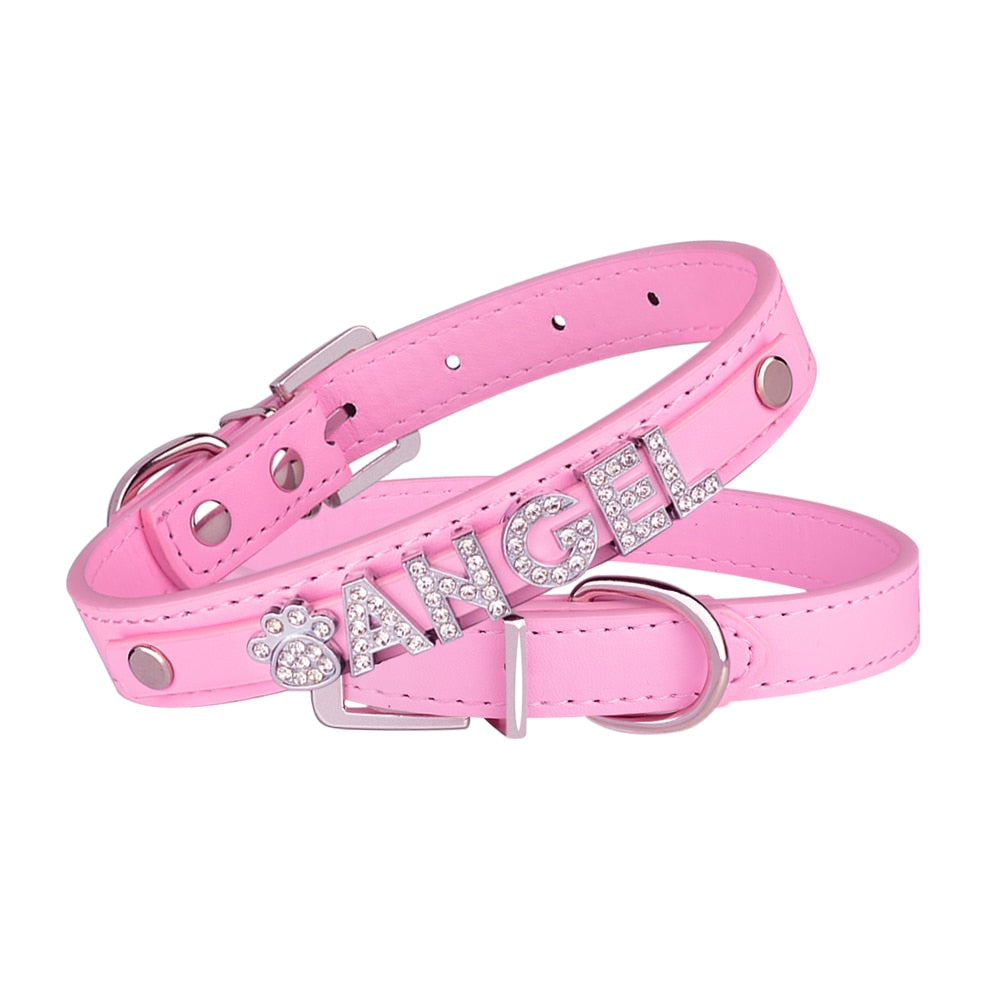 Personalized Rhinestone Dog Collar