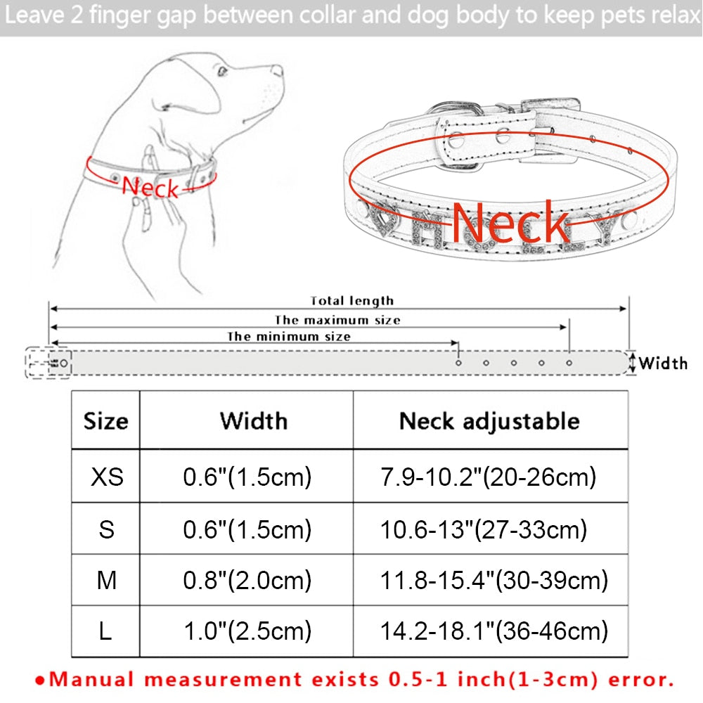 Personalized Rhinestone Dog Collar
