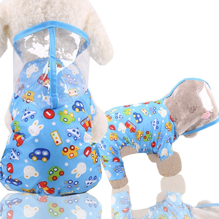 Reflective Solid/Print Dog Rain Coat