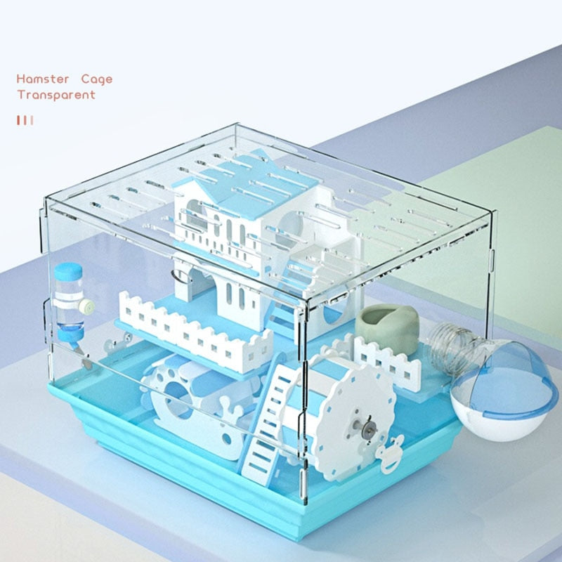 Transparent Multi-level Hamster Cage w/wo Toys