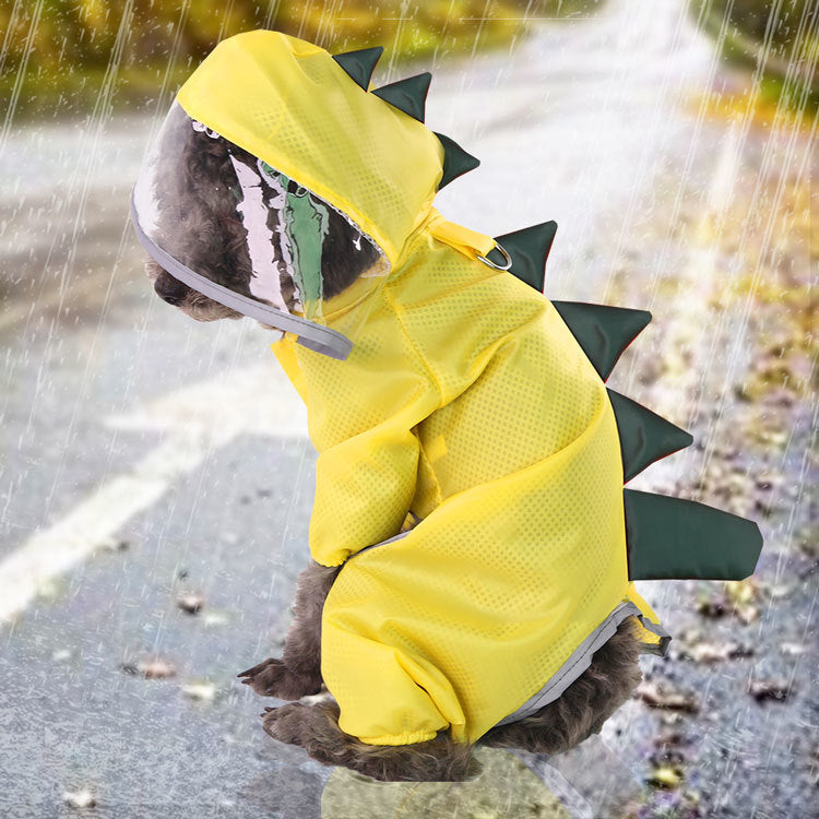 Reflective Solid/Print Dog Rain Coat