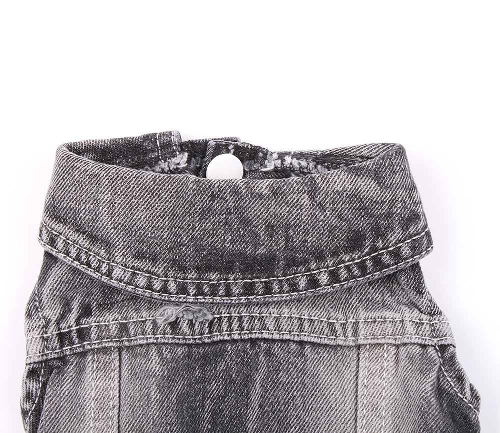Black Denim Style Jean Jacket For Dog