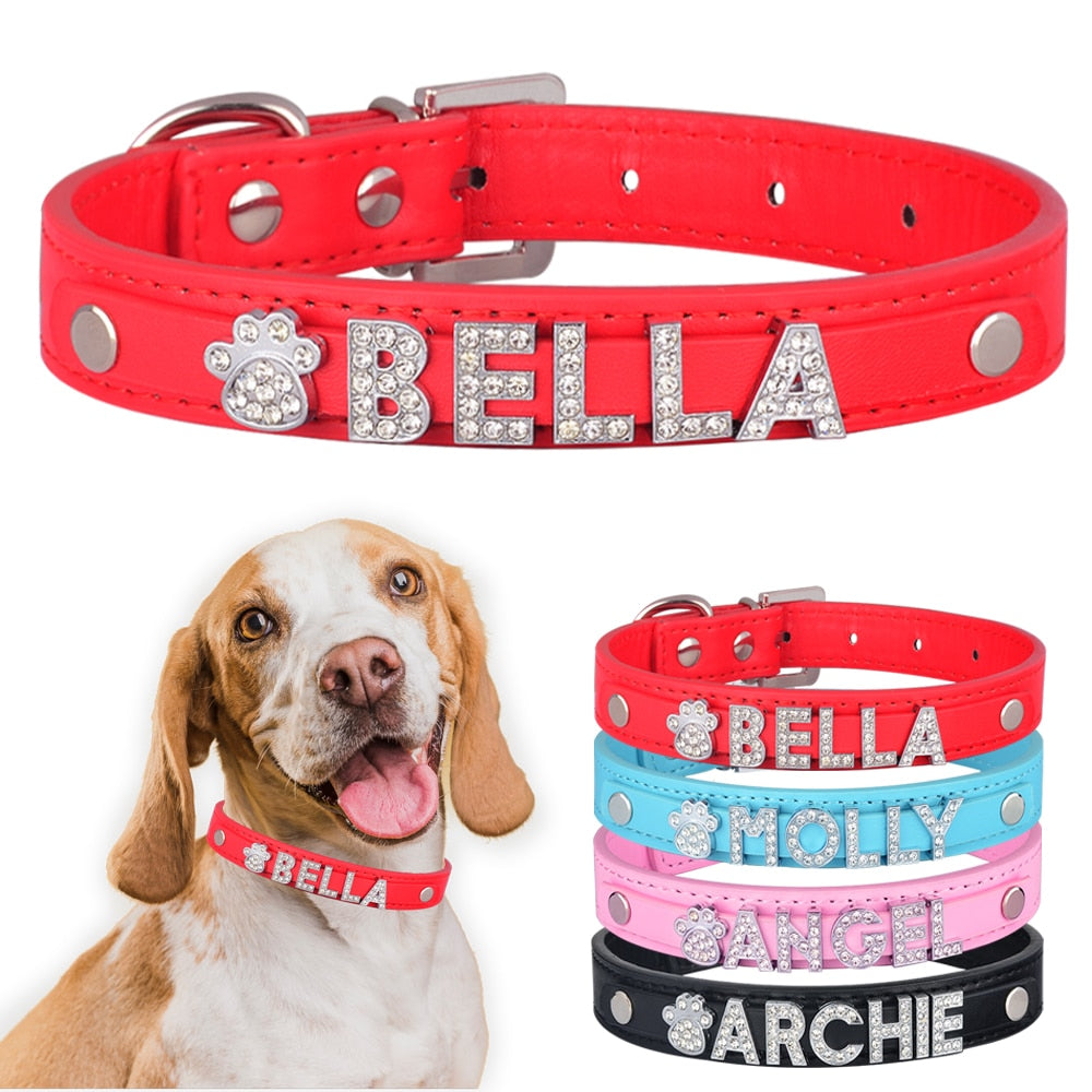 Personalized Rhinestone Dog Collar