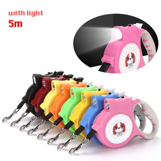 Retractable Dog Leash with LED Flashlight