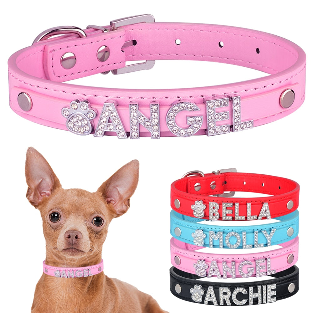 Personalized Rhinestone Dog Collar