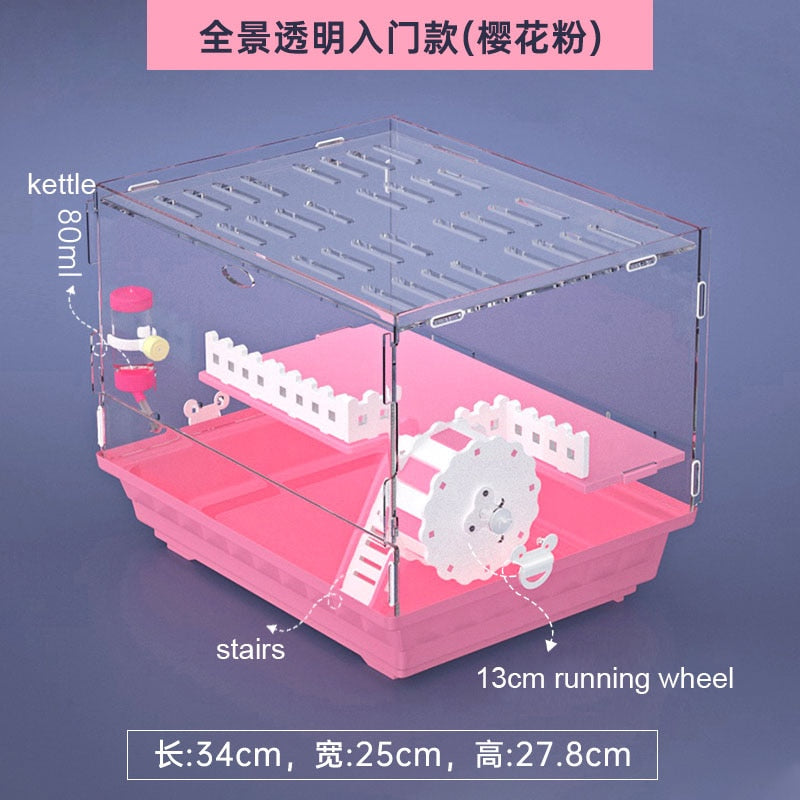 Transparent Multi-level Hamster Cage w/wo Toys