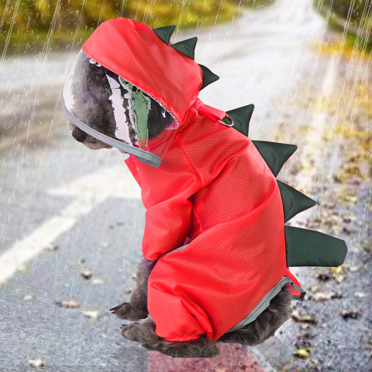 Reflective Solid/Print Dog Rain Coat
