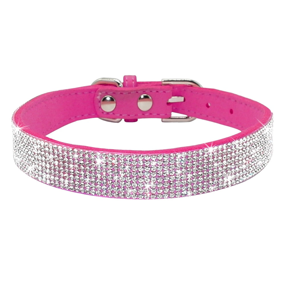 Bling Leather Rhinestone Dog/Cat Collar
