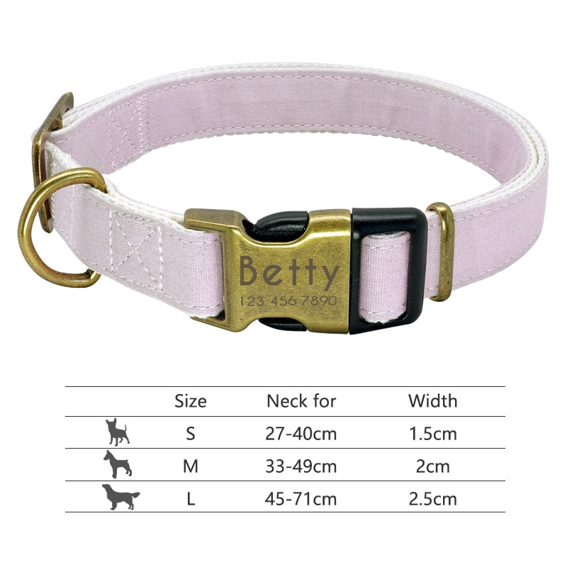 Personalized Pet Collar With Engraved Nameplate