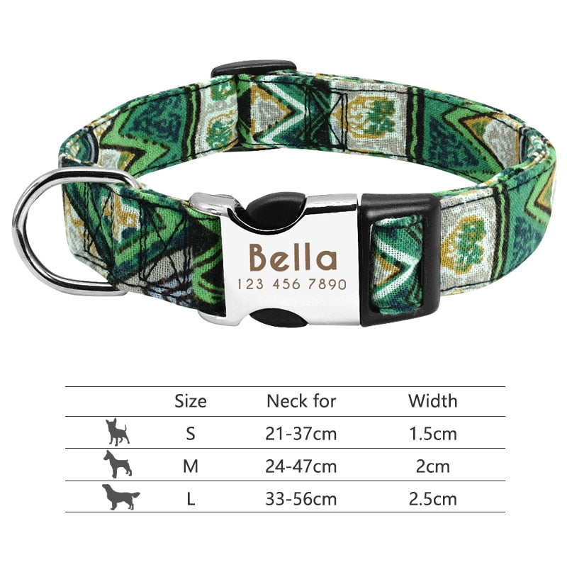 Personalized Pet Collar With Engraved Nameplate