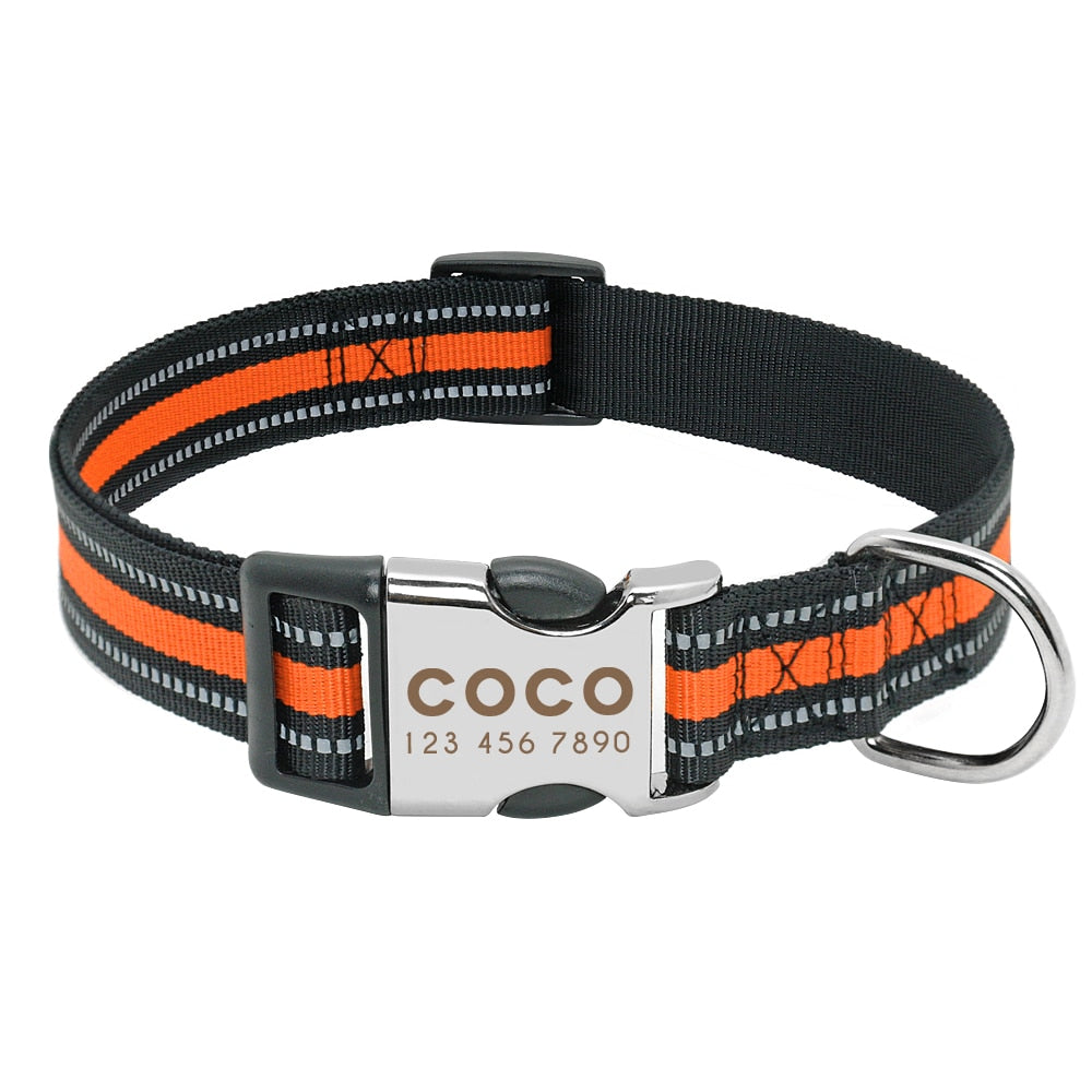 Personalized Pet Collar With Engraved Nameplate