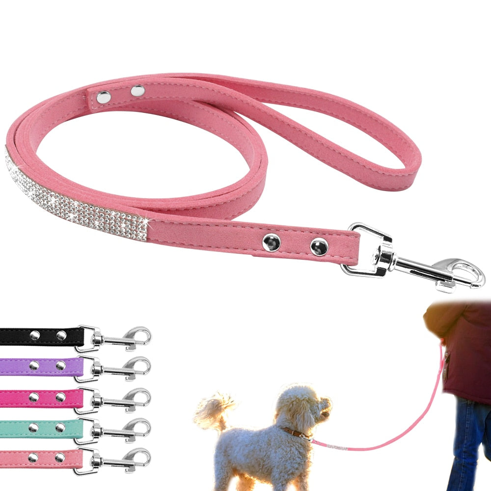 Bling Leather Rhinestone Dog/Cat Collar