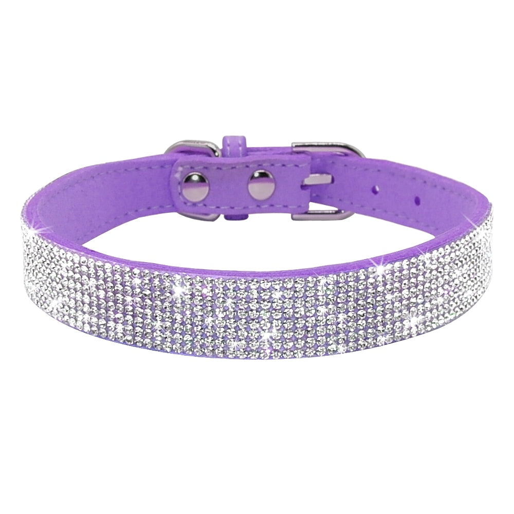 Bling Leather Rhinestone Dog/Cat Collar