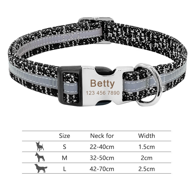 Personalized Pet Collar With Engraved Nameplate