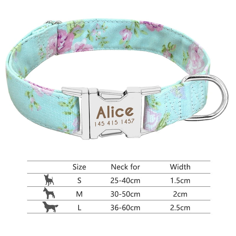 Personalized Pet Collar With Engraved Nameplate