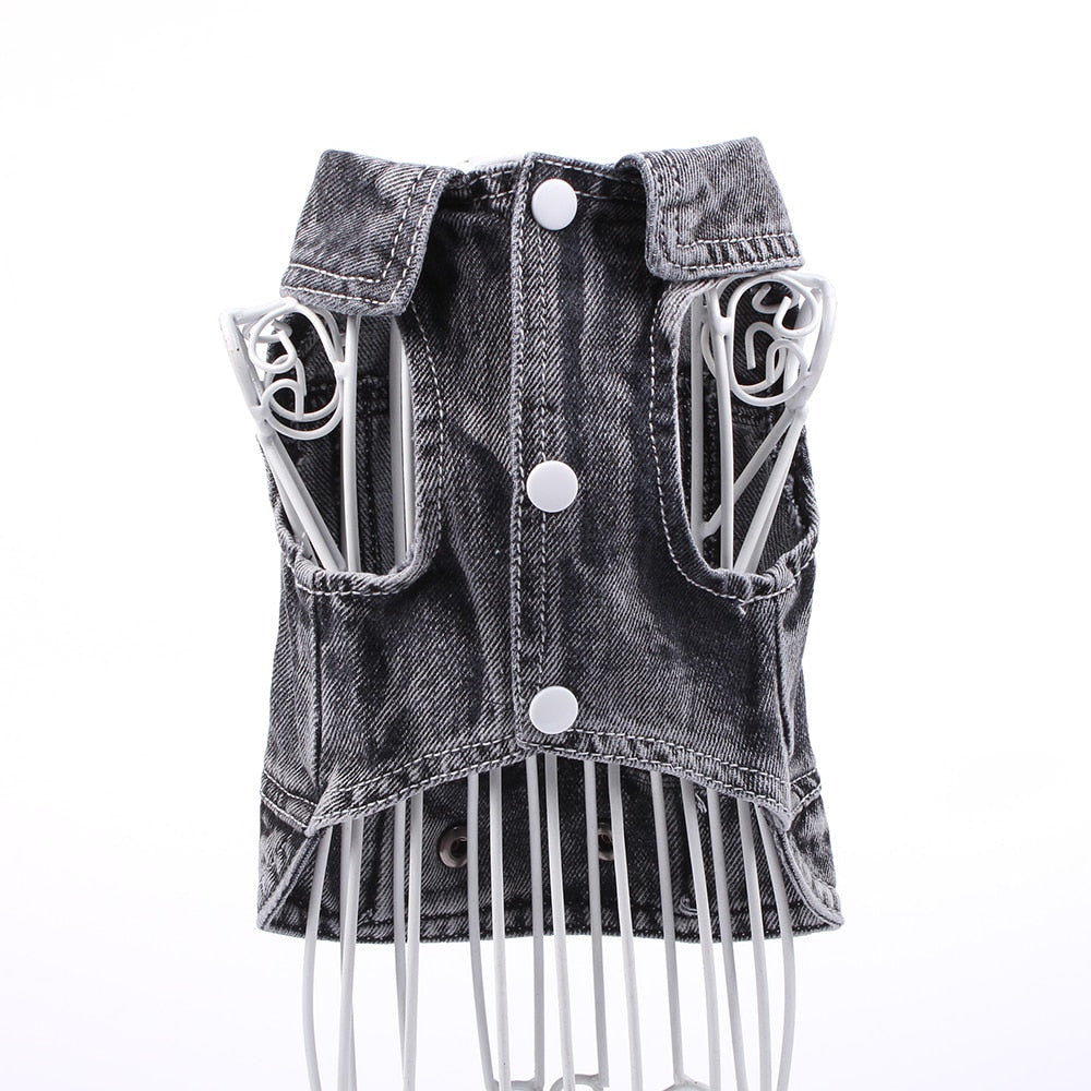 Black Denim Style Jean Jacket For Dog